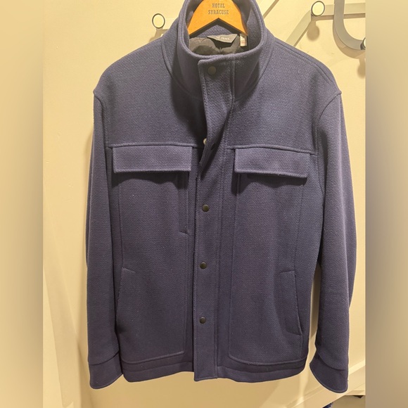 Ibex Men's Chore Coat Size M Navy Blue Wool Nylon Full Zip Snaps Jacket Gorpcore - Picture 4 of 4